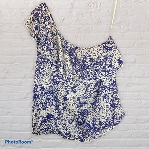 American Eagle one shoulder floral blouse S